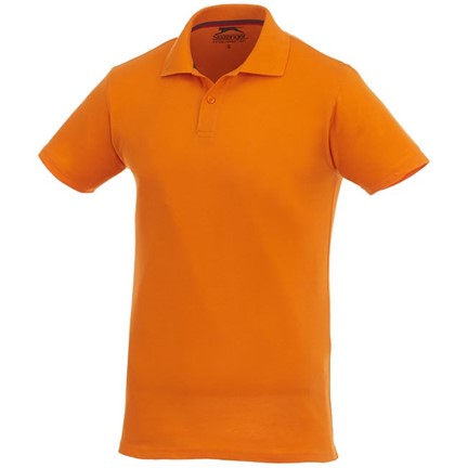 Oranje heren polo met eigen logo (korte mouwen)