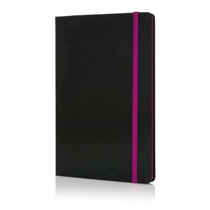 Deluxe hardcover A5 notitieboek met gekleurde zijde, paars