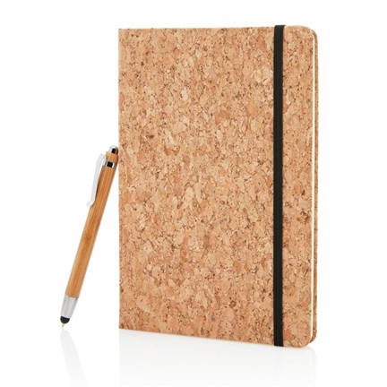 Kurk eco notitieboek incl. touchscreen pen