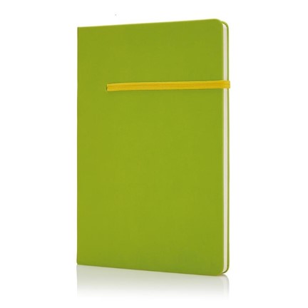 A5 notitieboek met horizontaal elastiek, groen