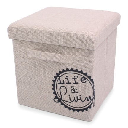 Foldable Storage Pouffe with handles Jute