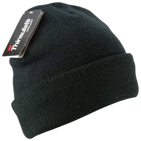 Acryl Knitted Hat met Thinsulate Zwart acc. Zwart0