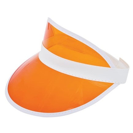 Zonneklep met PVC Scherm Wit acc. Oranje