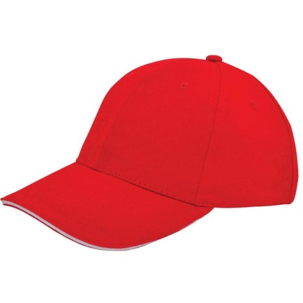 Brushed Twill Cap Rood acc. Wit