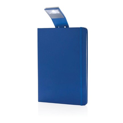 A5 notitieboek met LED leeslamp, blauw