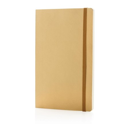 Deluxe metallic softcover notitieboek, goudkleurig