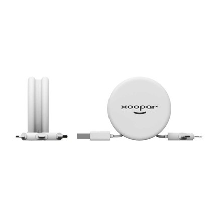Xoopar Macaron Charging Cable - white