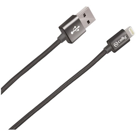 Celly USB to Apple Lightning kabel textiel 1meter