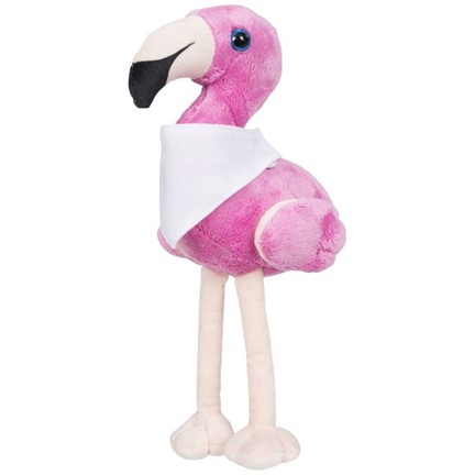 Flamo pluche flamingo met bedrukbare bandana