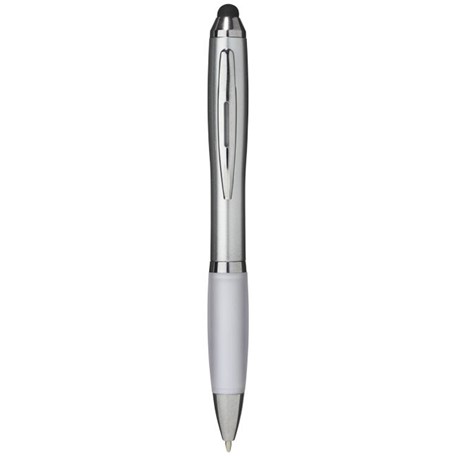 Nash stylus balpen met zilveren houder en gekleurde grip
