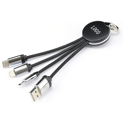 3 in1 USB auto oplader met logo licht
