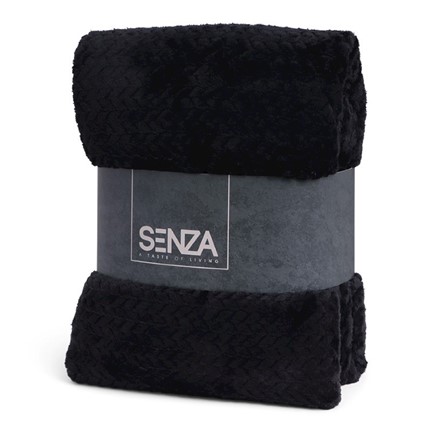 SENZA Fishbone Blanket Black