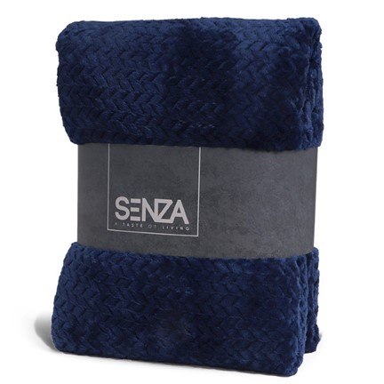 SENZA Fishbone Blanket Blue