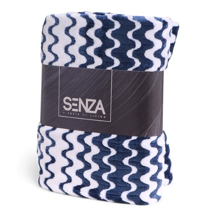SENZA Waves Blanket White/Blue