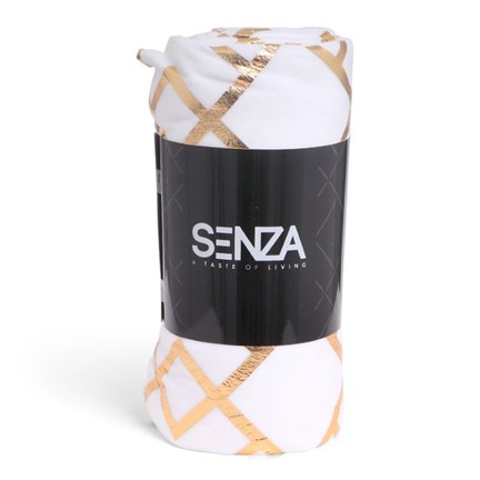 SENZA Pattern Blanket White/Gold