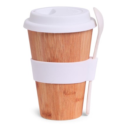 SENZA Bamboo Cup with Spoon White