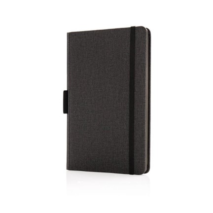 Luxe A5 notebook met penhouder, zwart