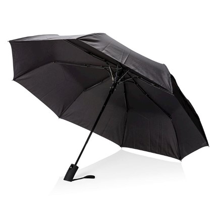 Deluxe 21" opvouwbare auto open paraplu, zwart